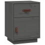 Mesita de noche madera maciza de pino gris 40x34x55 cm de vidaXL, Mesitas de noche - Ref: Foro24-818309, Precio: 50,60 €, Des...