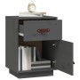 Mesita de noche madera maciza de pino gris 40x34x55 cm de vidaXL, Mesitas de noche - Ref: Foro24-818309, Precio: 50,60 €, Des...