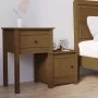 Mesita de noche madera maciza pino marrón miel 79,5x38x65,5 cm de vidaXL, Mesitas de noche - Ref: Foro24-814545, Precio: 61,5...