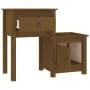 Mesita de noche madera maciza pino marrón miel 79,5x38x65,5 cm de vidaXL, Mesitas de noche - Ref: Foro24-814545, Precio: 61,5...