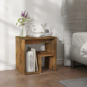 Mesita de noche madera contrachapada roble ahumado 40x30x40 cm de vidaXL, Mesitas de noche - Ref: Foro24-815177, Precio: 28,8...
