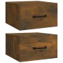 Mesitas de noche de pared 2 uds roble ahumado 35x35x20 cm de vidaXL, Mesitas de noche - Ref: Foro24-817580, Precio: 54,72 €, ...