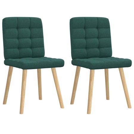 Sillas de comedor 2 unidades tela verde oscuro en Sillas de comedor | Comprar online en Foru.es