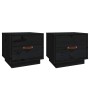 Mesitas de noche 2 uds madera maciza de pino negro 40x34x35 cm de vidaXL, Mesitas de noche - Ref: Foro24-818294, Precio: 61,5...
