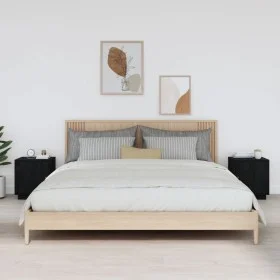 Bedside tables 2 pcs solid black pine wood 40x34x45 cm by vidaXL, Nightstands - Ref: Foro24-818284, Price: 64,25 €, Discount: %