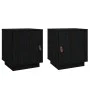 Bedside tables 2 pcs solid black pine wood 40x34x45 cm by vidaXL, Nightstands - Ref: Foro24-818284, Price: 64,25 €, Discount: %