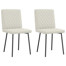 Sillas de comedor 2 unidades terciopelo crema en Sillas de comedor | Comprar online en Foru.es