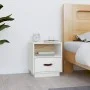 Mesita de noche madera maciza de pino blanca 40x34x45 cm de vidaXL, Mesitas de noche - Ref: Foro24-818297, Precio: 56,35 €, D...