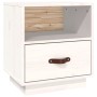 Mesita de noche madera maciza de pino blanca 40x34x45 cm de vidaXL, Mesitas de noche - Ref: Foro24-818297, Precio: 57,09 €, D...