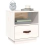 Mesita de noche madera maciza de pino blanca 40x34x45 cm de vidaXL, Mesitas de noche - Ref: Foro24-818297, Precio: 57,09 €, D...
