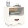 Mesita de noche madera maciza de pino blanca 40x34x45 cm de vidaXL, Mesitas de noche - Ref: Foro24-818297, Precio: 56,35 €, D...