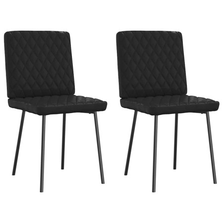 Sillas de comedor 2 unidades cuero sintético negro en Sillas de comedor | Comprar online en Foru.es
