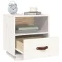 Mesita de noche madera maciza de pino blanca 40x34x45 cm de vidaXL, Mesitas de noche - Ref: Foro24-818297, Precio: 56,35 €, D...