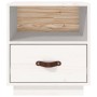 Mesita de noche madera maciza de pino blanca 40x34x45 cm de vidaXL, Mesitas de noche - Ref: Foro24-818297, Precio: 57,09 €, D...