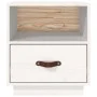 Mesita de noche madera maciza de pino blanca 40x34x45 cm de vidaXL, Mesitas de noche - Ref: Foro24-818297, Precio: 56,35 €, D...