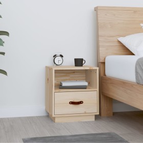 Mesita de noche madera maciza de pino 40x34x45 cm de vidaXL, Mesitas de noche - Ref: Foro24-818295, Precio: 48,74 €, Descuent...