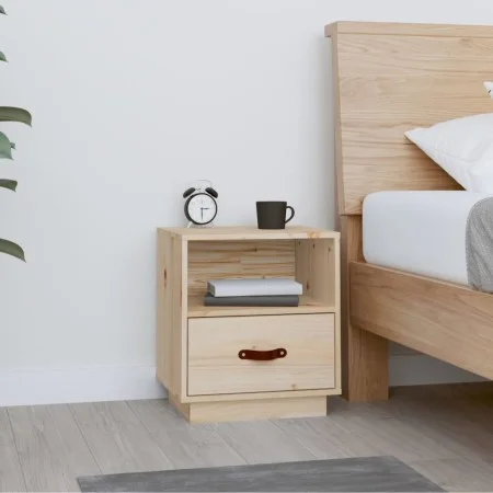 Mesita de noche madera maciza de pino 40x34x45 cm de vidaXL, Mesitas de noche - Ref: Foro24-818295, Precio: 47,93 €, Descuent...