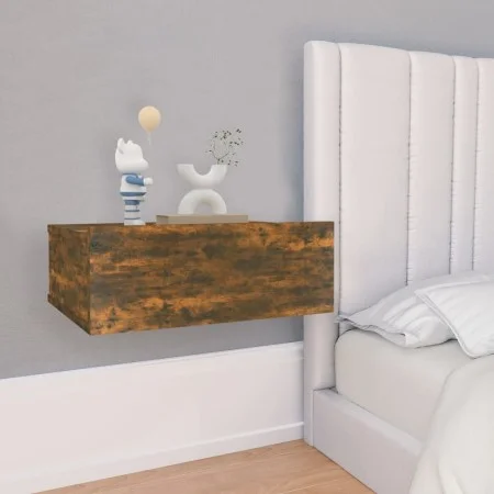 Schwebender Nachttisch aus geräuchertem Eichenholz, 40 x 30 x 15 cm von vidaXL, Nachttische - Ref: Foro24-815282, Preis: 22,0...