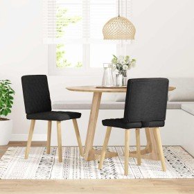 Sillas de comedor 2 unidades tela negro en Sillas de comedor | Comprar online en Foru.es