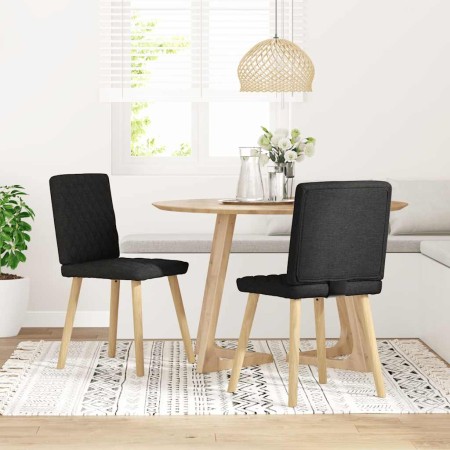 Sillas de comedor 2 unidades tela negro en Sillas de comedor | Comprar online en Foru.es