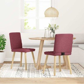 Sillas de comedor 2 unidades tela rojo tinto en Sillas de comedor | Comprar online en Foru.es