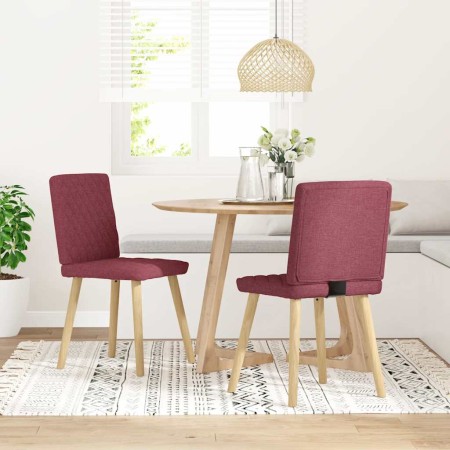 Sillas de comedor 2 unidades tela rojo tinto en Sillas de comedor | Comprar online en Foru.es