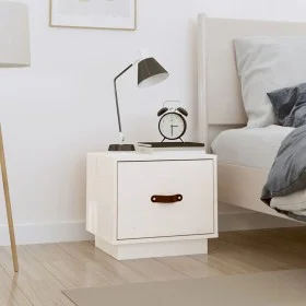 Mesita de noche madera maciza de pino blanco 40x34x35 cm de vidaXL, Mesitas de noche - Ref: Foro24-818287, Precio: 37,72 €, D...