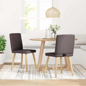 Sillas de comedor 2 unidades tela marrón oscuro en Sillas de comedor | Comprar online en Foru.es