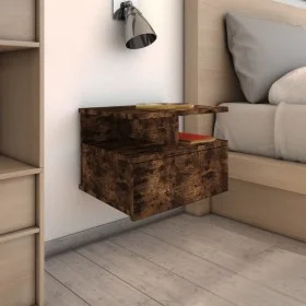 Mesita de noche flotante madera roble ahumado 40x31x27 cm de vidaXL, Mesitas de noche - Ref: Foro24-815312, Precio: 25,25 €, ...
