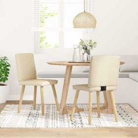 Sillas de comedor 2 unidades tela color crema en Sillas de comedor | Comprar online en Foru.es