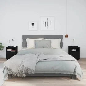 Mesitas de noche 2 uds madera maciza de pino negro 40x34x55 cm de vidaXL, Mesitas de noche - Ref: Foro24-818324, Precio: 78,4...