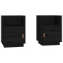 Mesitas de noche 2 uds madera maciza de pino negro 40x34x55 cm de vidaXL, Mesitas de noche - Ref: Foro24-818324, Precio: 79,2...
