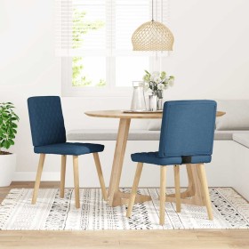 Sillas de comedor 2 unidades tela azul en Sillas de comedor | Comprar online en Foru.es