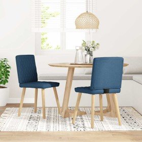 Sillas de comedor 2 unidades tela azul en Sillas de comedor | Comprar online en Foru.es