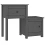 Mesita de noche madera maciza de pino gris 79,5x38x65,5 cm de vidaXL, Mesitas de noche - Ref: Foro24-814543, Precio: 65,34 €,...