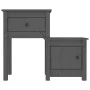 Mesita de noche madera maciza de pino gris 79,5x38x65,5 cm de vidaXL, Mesitas de noche - Ref: Foro24-814543, Precio: 65,34 €,...