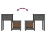 Mesita de noche madera maciza de pino gris 79,5x38x65,5 cm de vidaXL, Mesitas de noche - Ref: Foro24-814543, Precio: 73,33 €,...