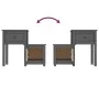 Mesita de noche madera maciza de pino gris 79,5x38x65,5 cm de vidaXL, Mesitas de noche - Ref: Foro24-814543, Precio: 65,34 €,...