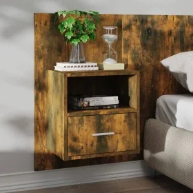 Mesita de noche de pared roble ahumado de vidaXL, Mesitas de noche - Ref: Foro24-816964, Precio: 33,52 €, Descuento: %