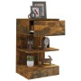 Mesita de noche madera contrachapada roble ahumado 40x35x65 cm de vidaXL, Mesitas de noche - Ref: Foro24-816041, Precio: 48,0...