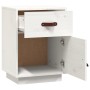 Mesita de noche madera maciza de pino blanco 40x34x55 cm de vidaXL, Mesitas de noche - Ref: Foro24-818307, Precio: 53,62 €, D...
