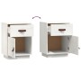 Mesita de noche madera maciza de pino blanco 40x34x55 cm de vidaXL, Mesitas de noche - Ref: Foro24-818307, Precio: 53,62 €, D...