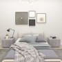 Mesita de noche madera de ingeniería gris hormigón 100x35x40 cm de vidaXL, Mesitas de noche - Ref: Foro24-3082769, Precio: 54...