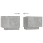 Mesita de noche madera de ingeniería gris hormigón 100x35x40 cm de vidaXL, Mesitas de noche - Ref: Foro24-3082769, Precio: 54...