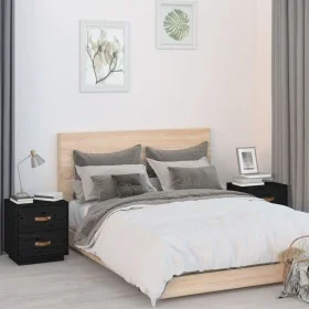 Mesitas de noche 2 uds madera maciza de pino negro 40x34x45 cm de vidaXL, Mesitas de noche - Ref: Foro24-818334, Precio: 82,0...