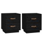 Mesitas de noche 2 uds madera maciza de pino negro 40x34x45 cm de vidaXL, Mesitas de noche - Ref: Foro24-818334, Precio: 82,0...
