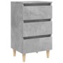 Mesita de noche patas madera maciza gris hormigón 40x35x69 cm de vidaXL, Mesitas de noche - Ref: Foro24-805895, Precio: 49,76...