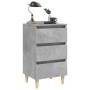 Mesita de noche patas madera maciza gris hormigón 40x35x69 cm de vidaXL, Mesitas de noche - Ref: Foro24-805895, Precio: 49,76...