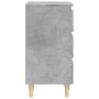 Mesita de noche patas madera maciza gris hormigón 40x35x69 cm de vidaXL, Mesitas de noche - Ref: Foro24-805895, Precio: 49,76...