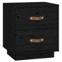 Mesitas de noche 2 uds madera maciza de pino negro 40x34x45 cm de vidaXL, Mesitas de noche - Ref: Foro24-818334, Precio: 82,0...